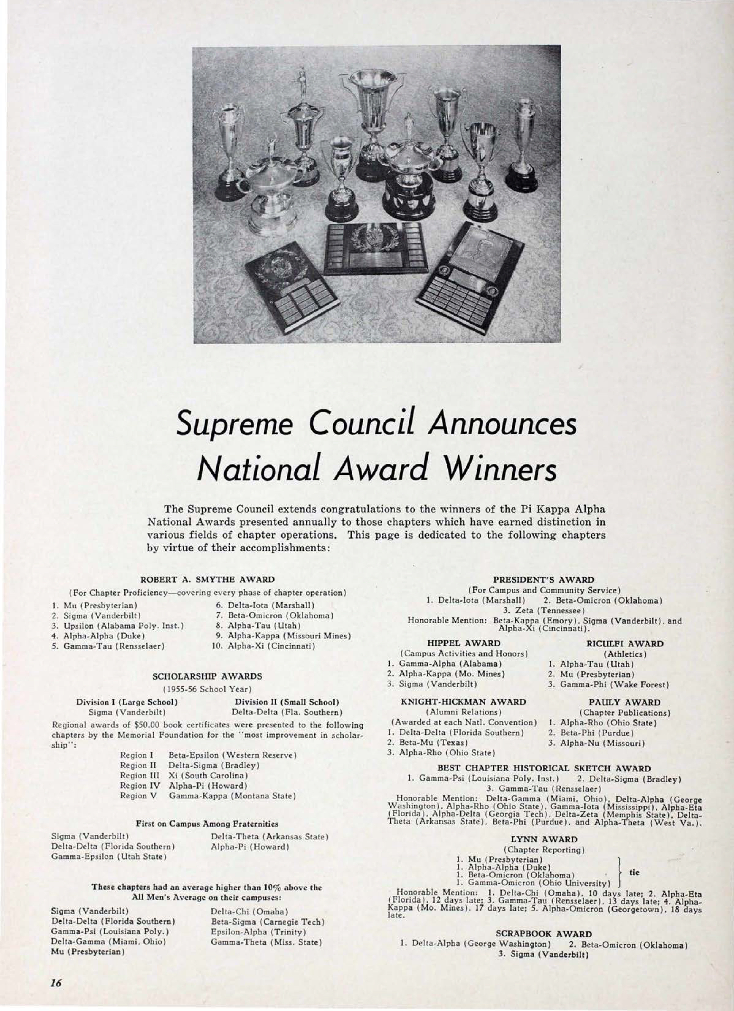 Supreme Council Announces National Award Winners